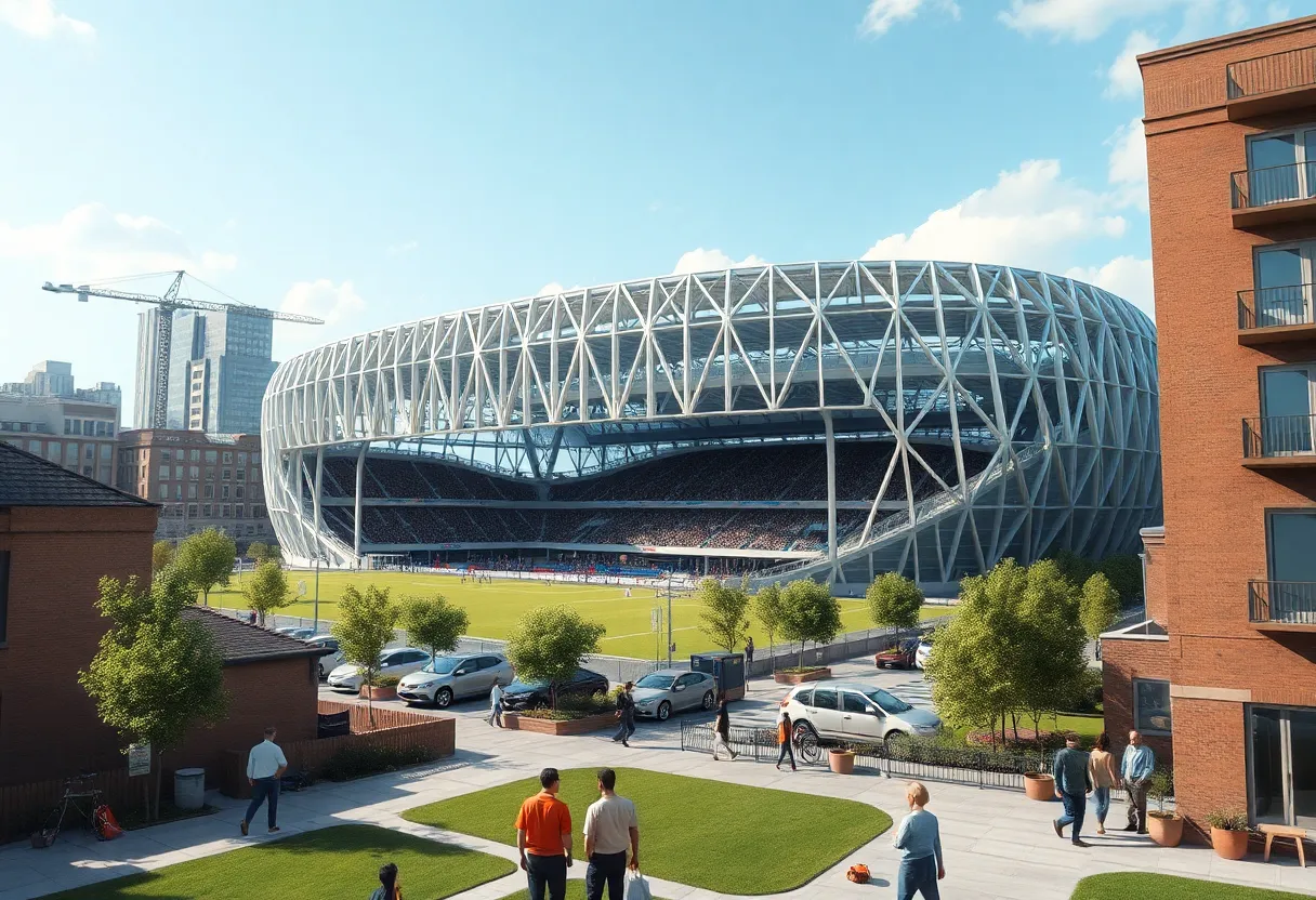 Rendering of the new soccer stadium in Detroit