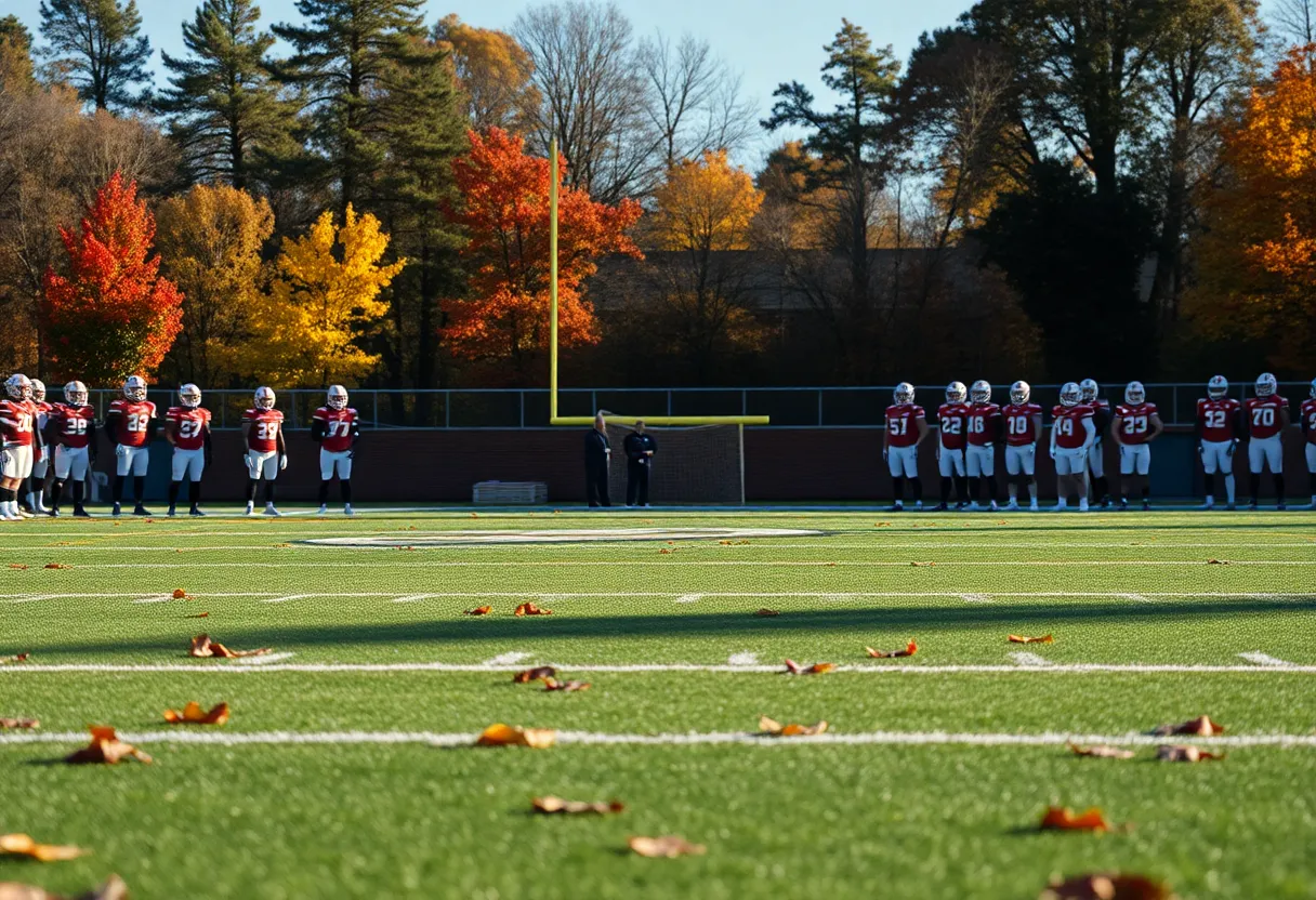 Empty football field representing coaching change at Penn State