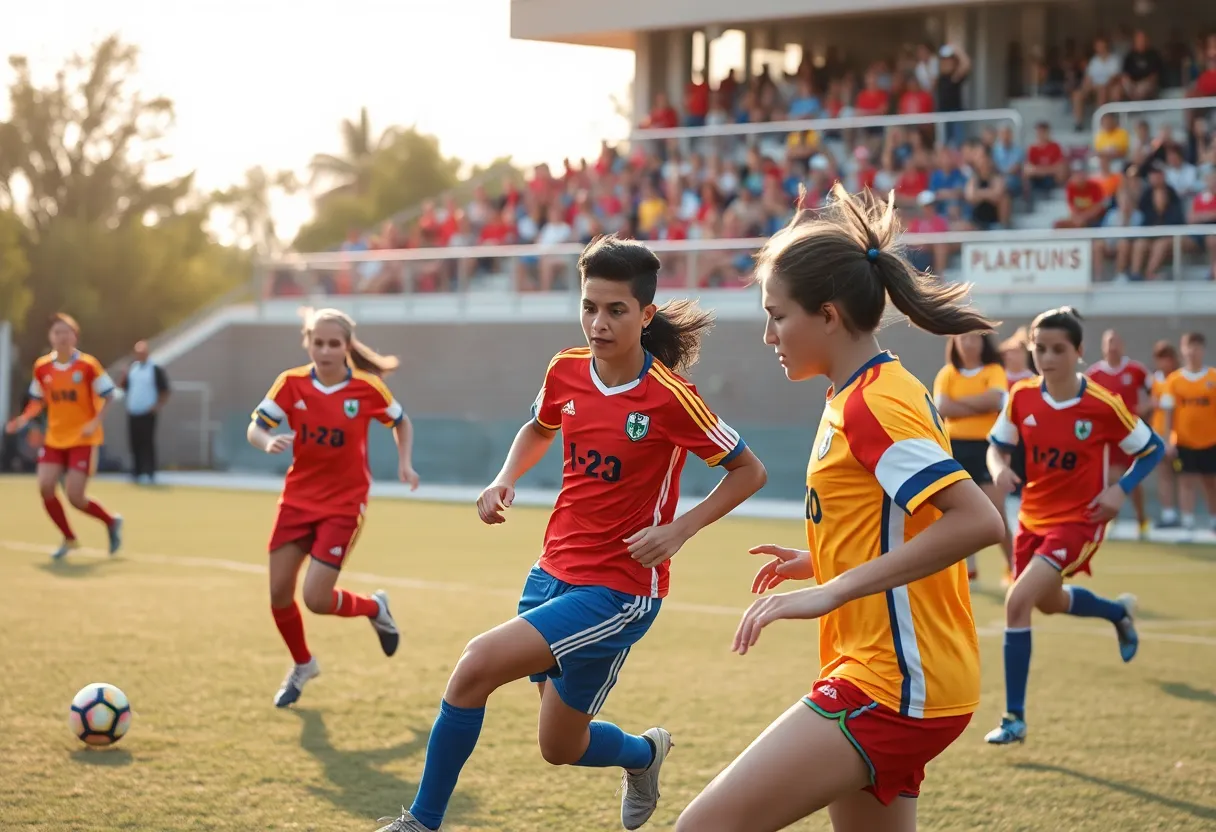 Plymouth Whitemarsh soccer players competing during a playoff match