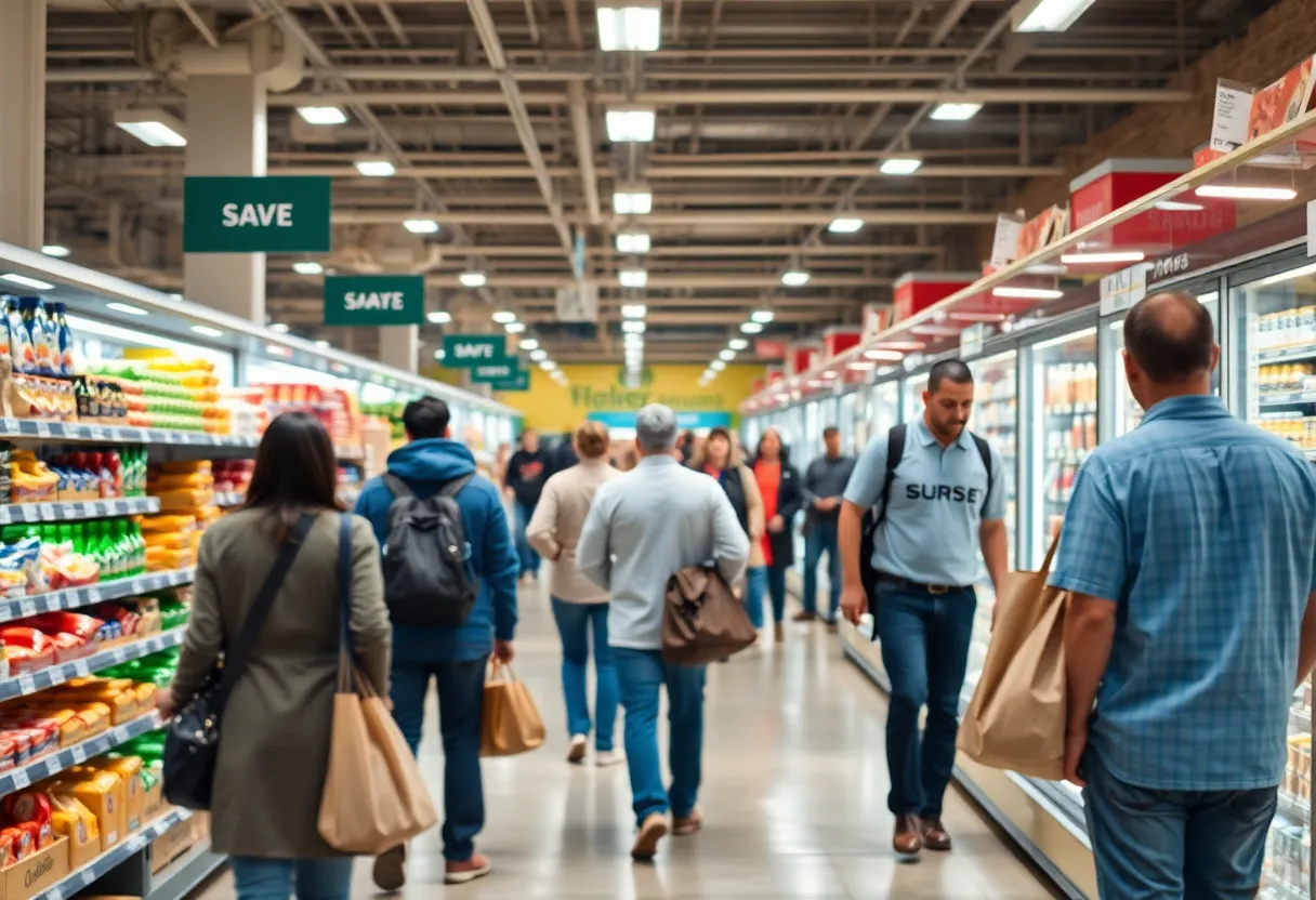Interior view of a Kroger store in Southgate, Michigan.