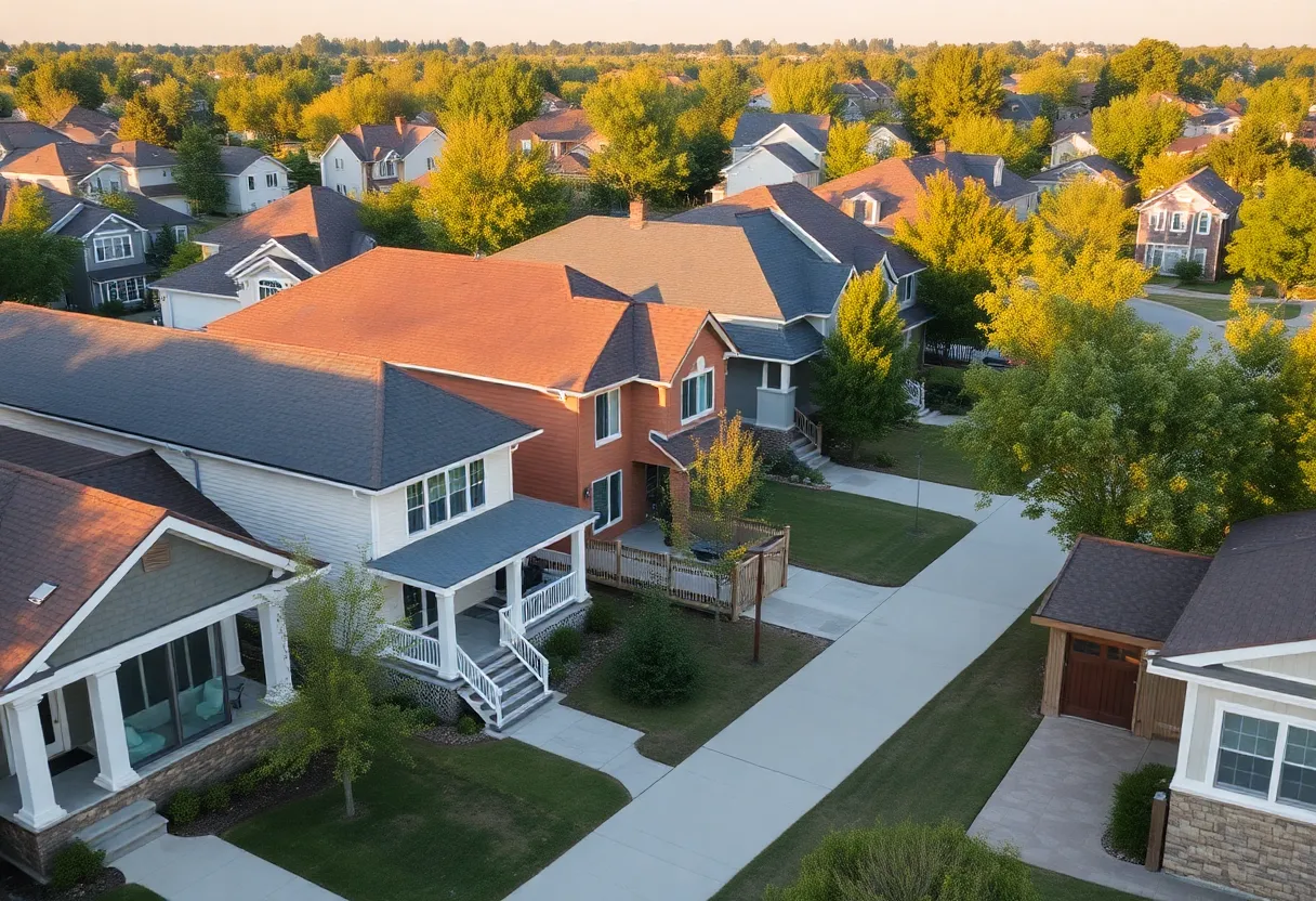 Modern suburban neighborhood with a mix of traditional and renovated homes.