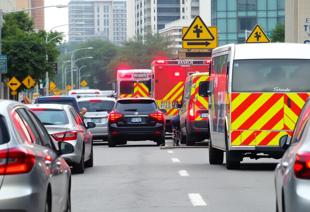 Traffic congestion on a Plymouth road due to an accident