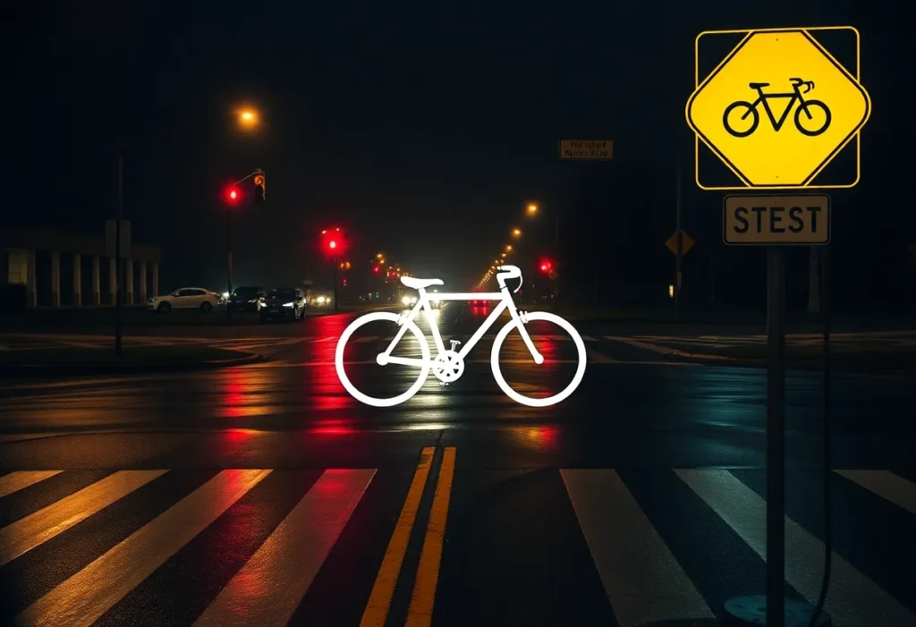 Bicycle crosswalk at an intersection