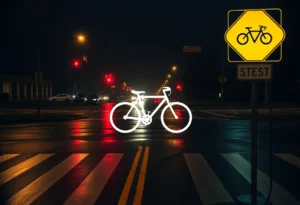 Bicycle crosswalk at an intersection