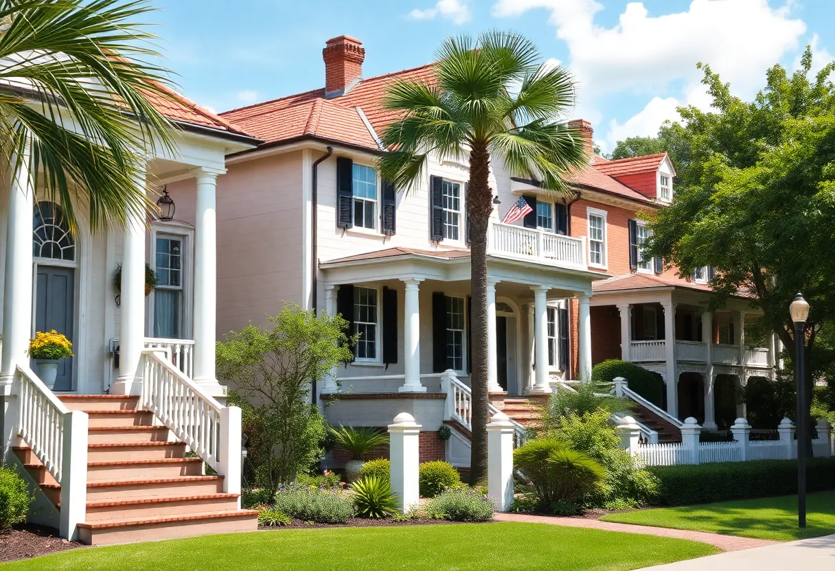 Colonial-style homes at the Dearborn Inn showcasing historic architecture