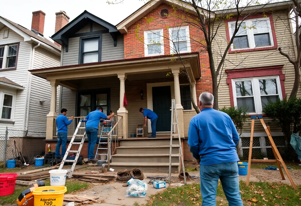 Community home repairs in Detroit.