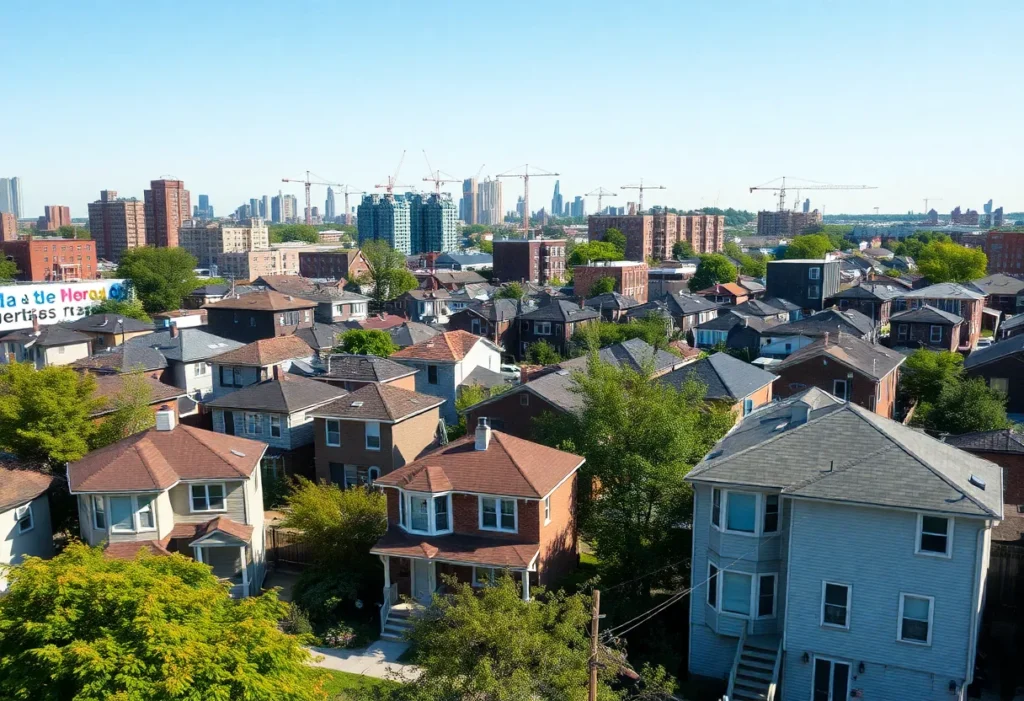 Death Notices A view of Detroit's housing infrastructure showing both dilapidated and renovated homes.
