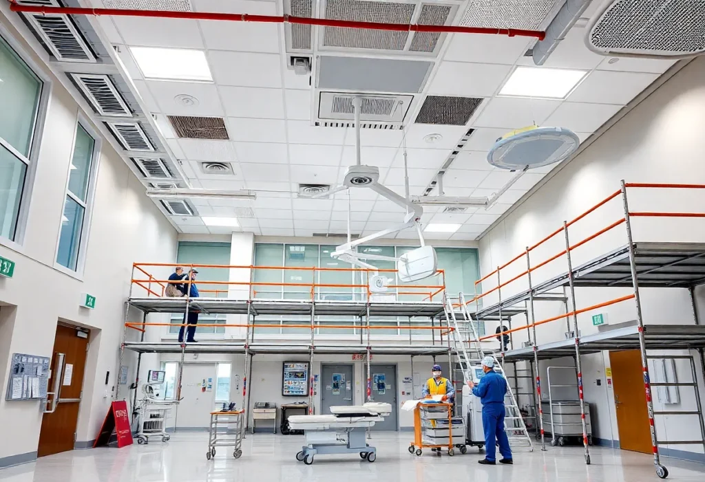 Under construction emergency department renovation at Trinity Health Ann Arbor.