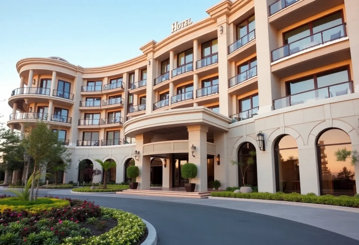 Exterior view of Hotel Katerina in Chico, California.