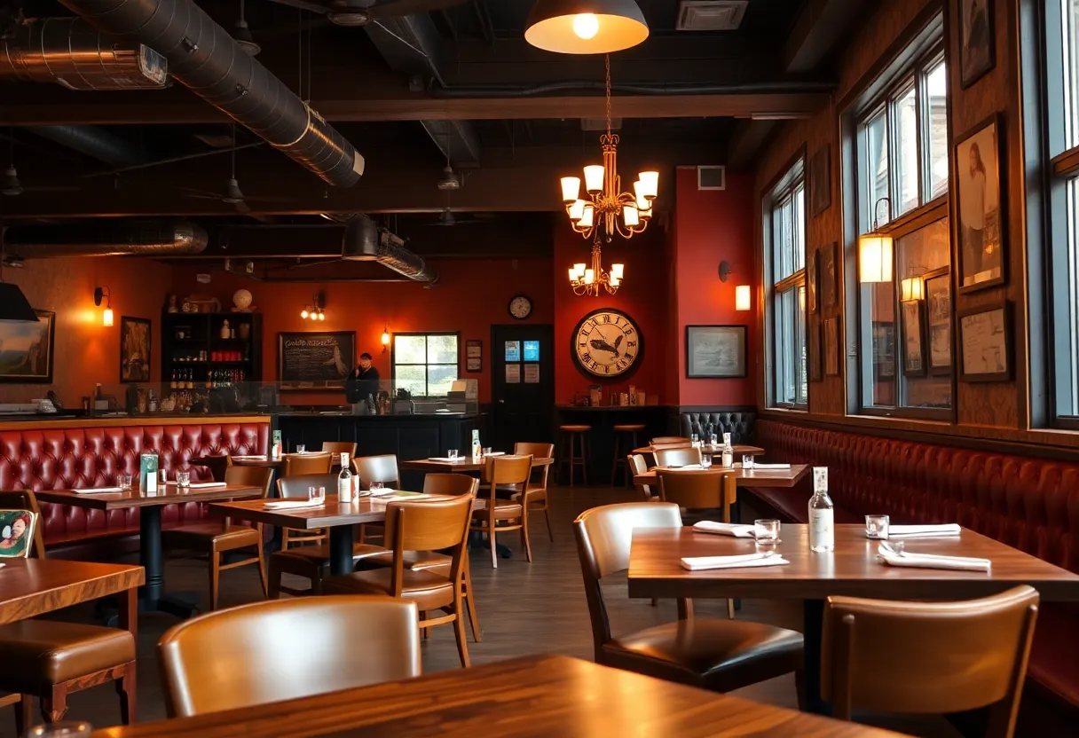 Interior of Blue Kuna Smokehouse showcasing renovated space with cozy seating