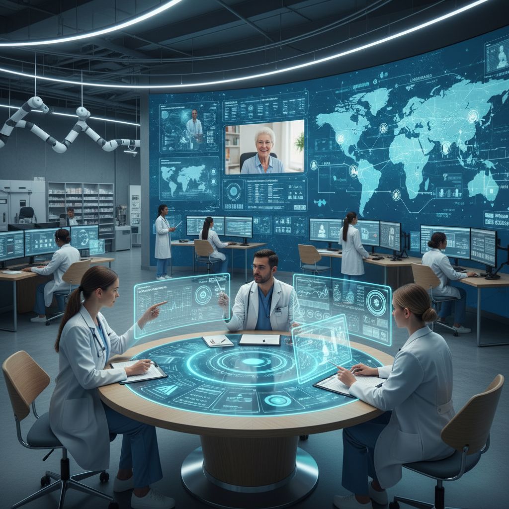 Healthcare professionals using technology in care management solutions