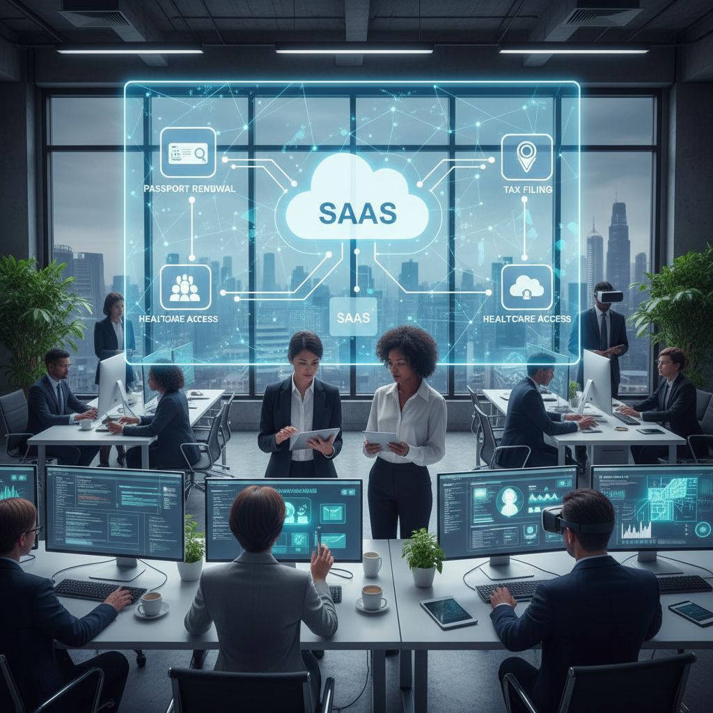 Illustration representing CGI's SaaS solutions for Texas government