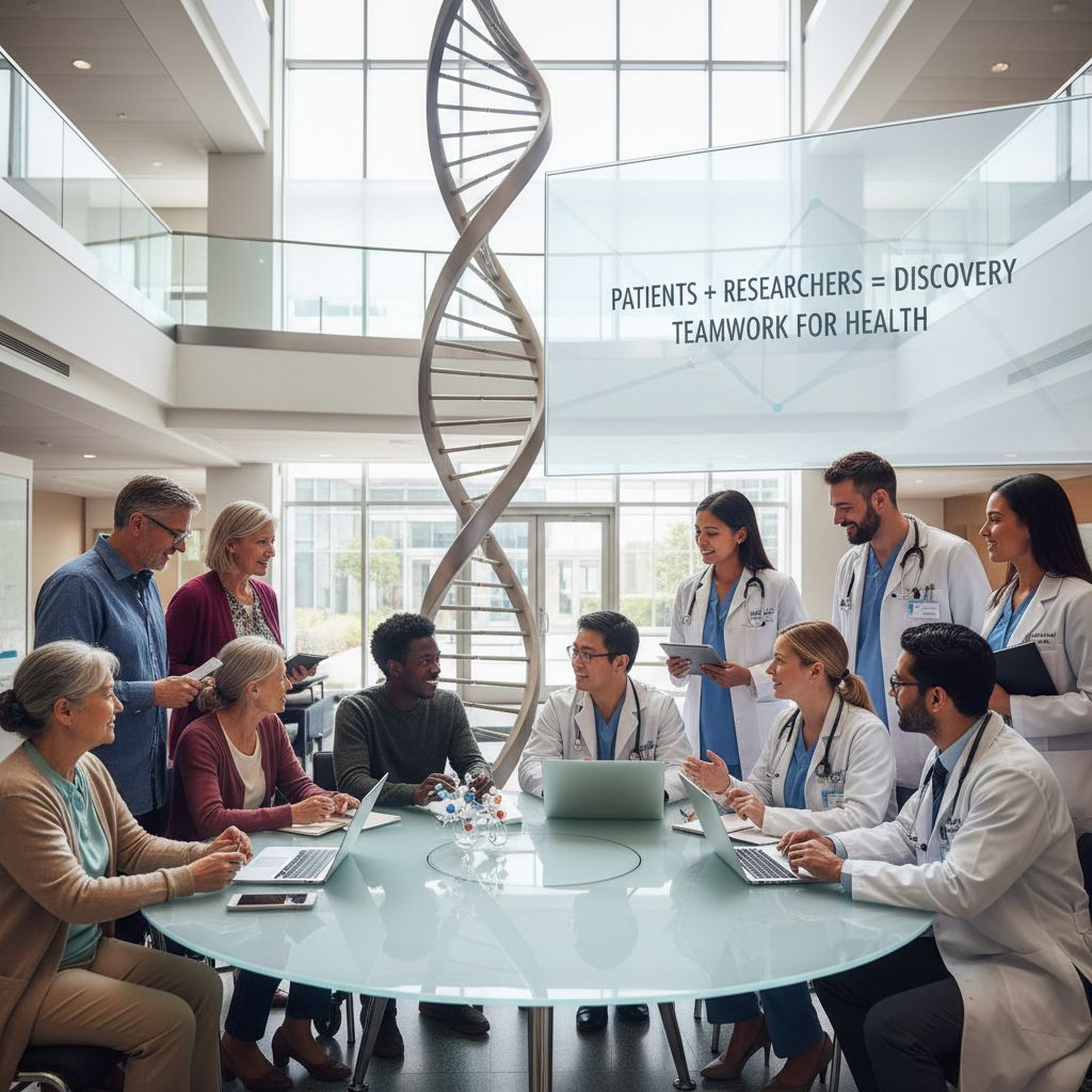 A diverse group collaborating on medical research