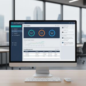 Interface of LCP CaseView labor compliance software showcasing various features.