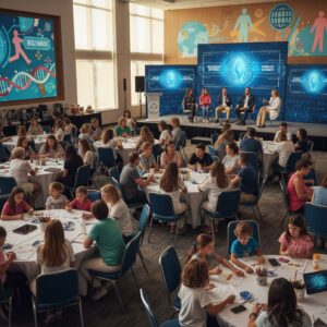 Families and patient advocates participating in a rare disease summit.