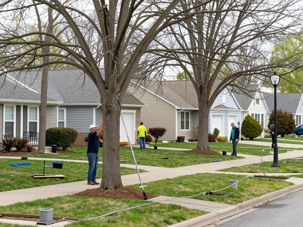 Plymouth residents pruning trees in preparation for spring storms