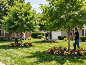 Healthy tree canopy management in Plymouth MI backyard
