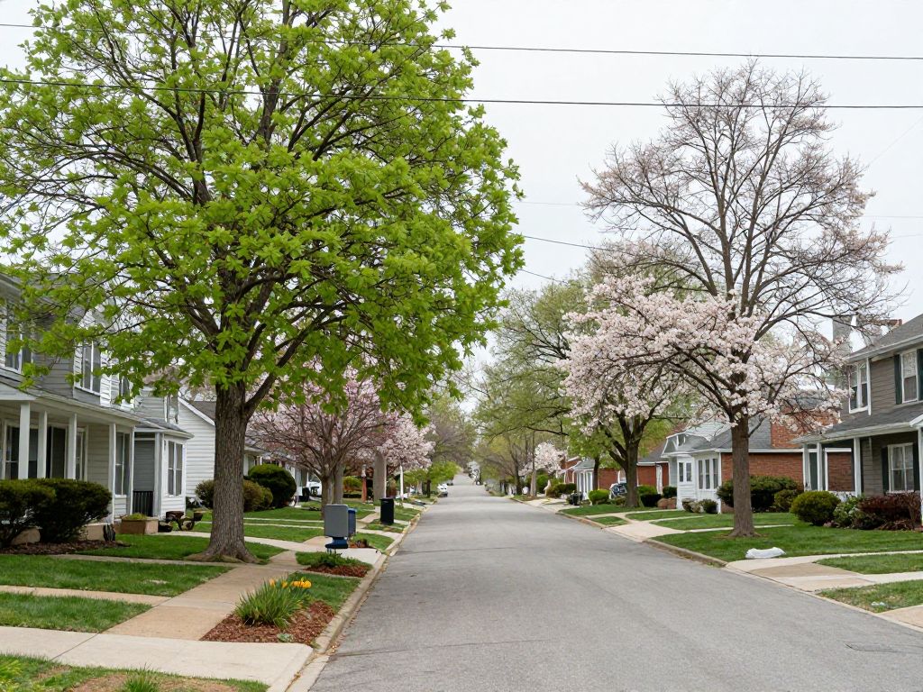 Healthy trees strategically planted in Plymouth MI neighborhoods