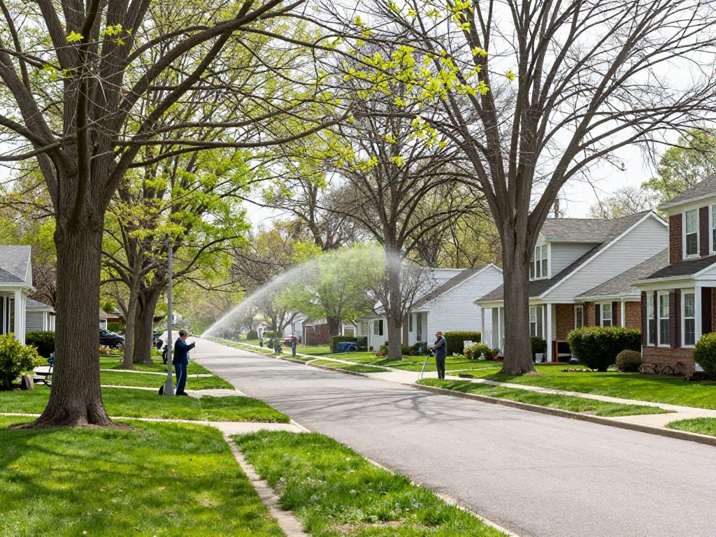 Plymouth MI residents adopt effective tree watering techniques in spring.