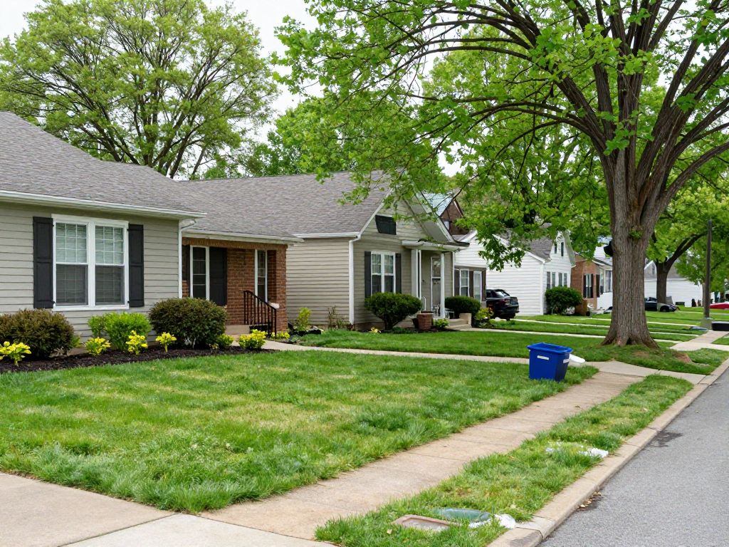 Well-maintained yards in Plymouth MI prepared for storm season with secured items.