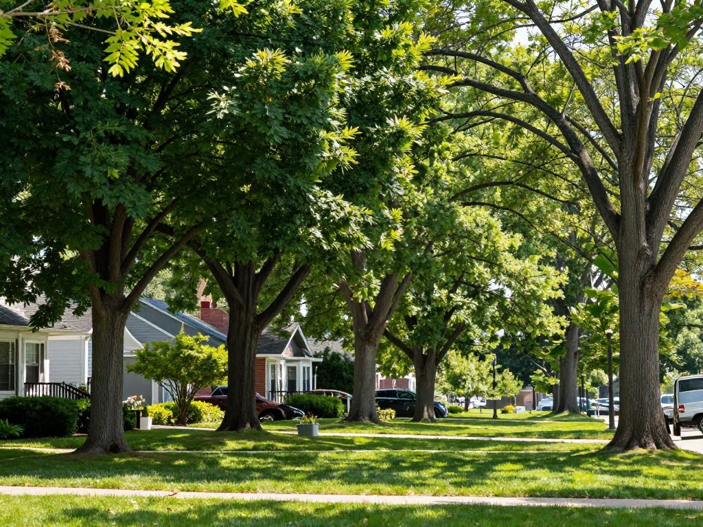 Tree canopy thinning in residential Plymouth MI to enhance growth and resilience.