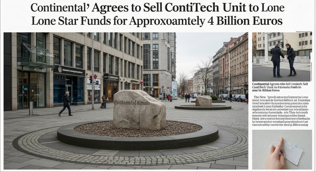 Continental Agrees to Sell ContiTech Unit to Lone Star Funds for Approximately 4 Billion Euros