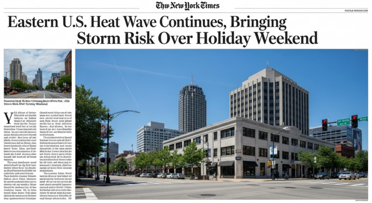 Eastern U.S. Heat Wave Continues, Bringing Storm Risk Over Holiday Weekend