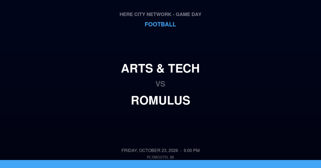 Arts & Tech vs. Romulus — Football Game Day — Romulus, MI — Oct 23, 2026