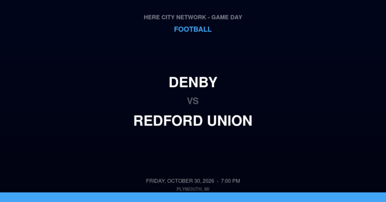 Denby vs. Redford Union — Football Game Day — Redford, MI — Oct 30, 2026