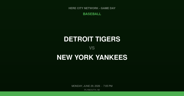 Detroit Tigers vs. New York Yankees — Baseball Game Day — Plymouth, MI — Jun 29, 2026