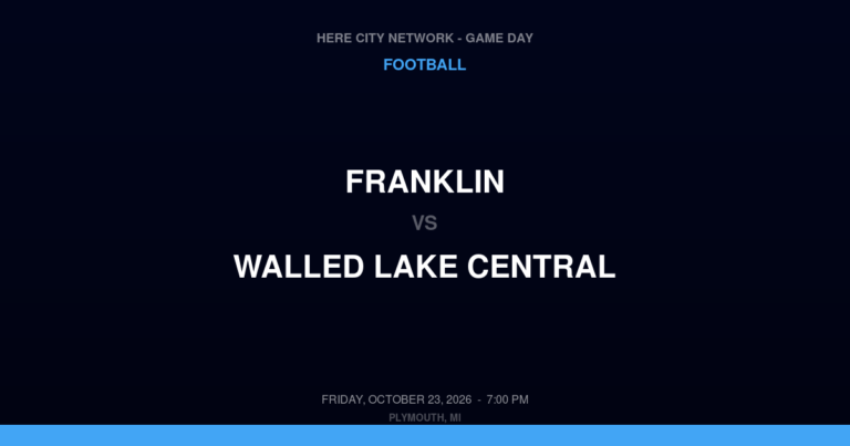 Franklin vs. Walled Lake Central — Football Game Day — Walled Lake, MI — Oct 23, 2026