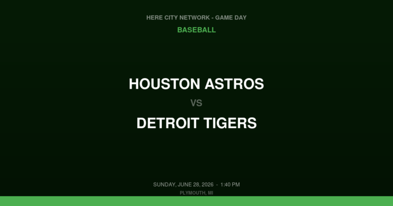 Houston Astros vs. Detroit Tigers — Baseball Game Day — Plymouth, MI — Jun 28, 2026
