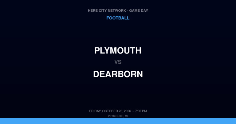 Plymouth vs. Dearborn — Football Game Day — Dearborn, MI — Oct 23, 2026