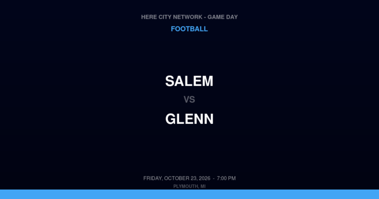 Salem vs. Glenn — Football Game Day — Westland, MI — Oct 23, 2026